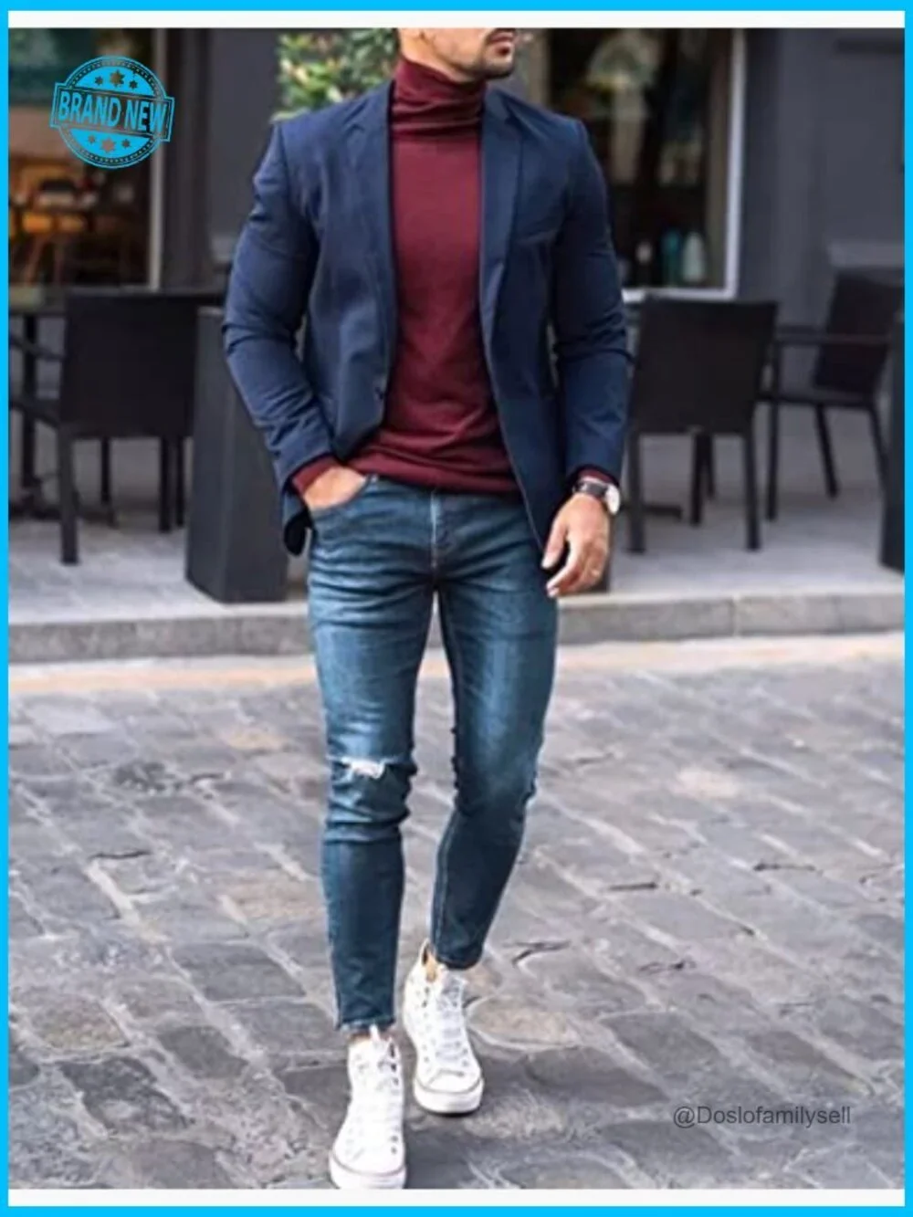 Slim Fit Sport Coat Classic Blazer Business Casual Polyester Blend